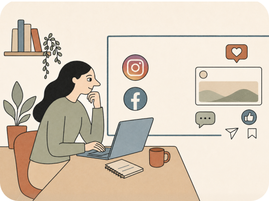 Ilustração: estratégia de conteúdo e clínica sustentável